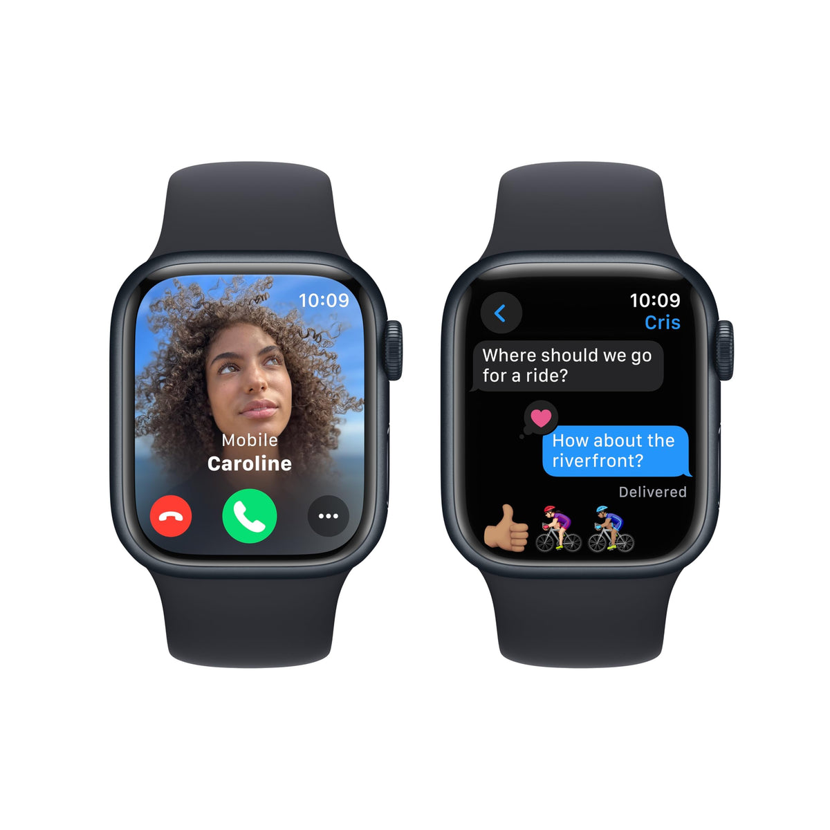 Apple Watch Series 9 GPS 41mm Midnight Aluminum Case with  Midnight Sport Band - M/L - MR8X3LW/A