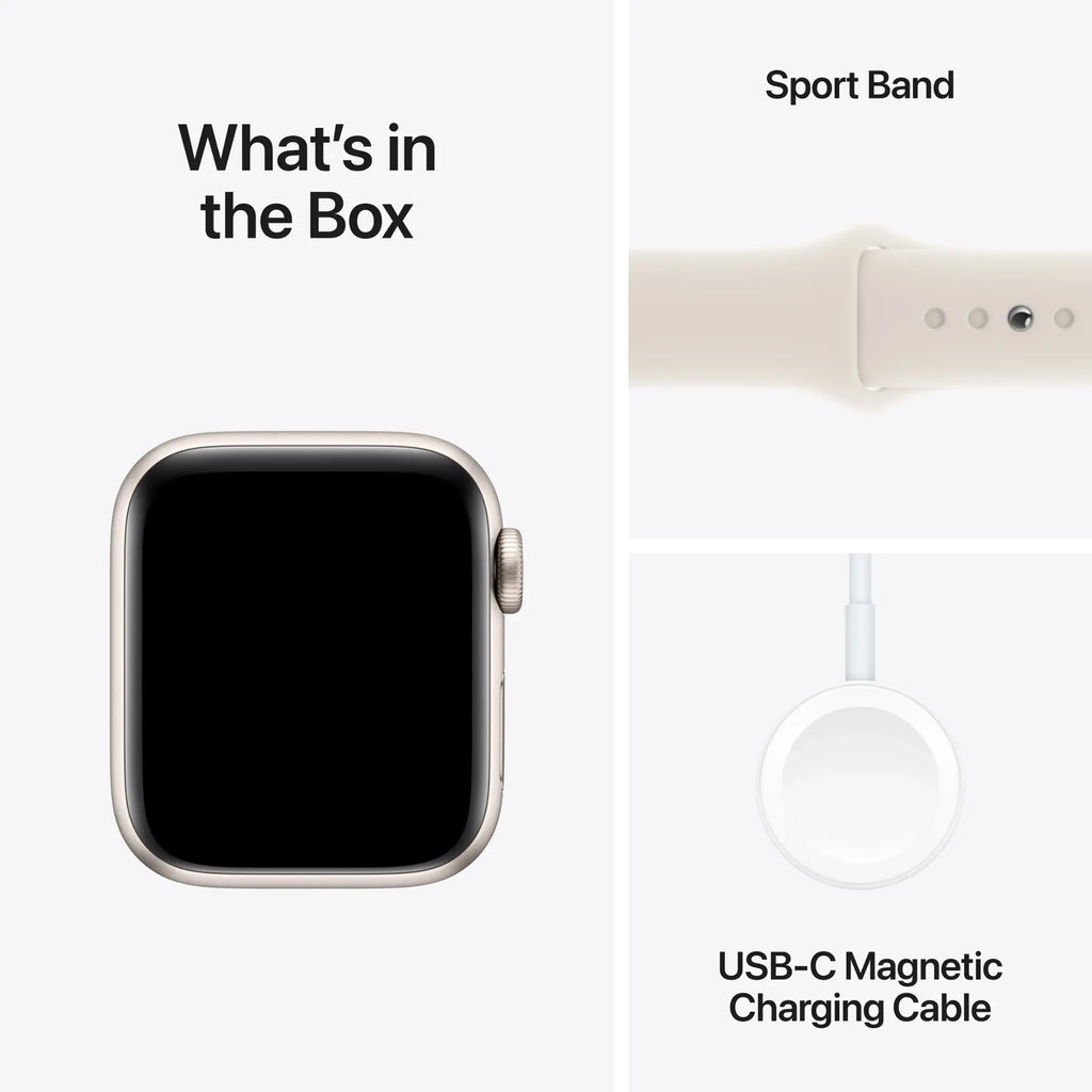 Apple Watch SE 2nd Gen (GPS+Cellular) 40mm Aluminum Case with Starlight Sport Band - S/M