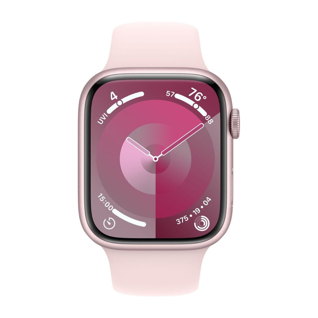 Apple Watch Series 9 (GPS + Cellular) 45mm Aluminum Case with Light Pink Sport Band - S/M - Pink - MRMK3LL/A