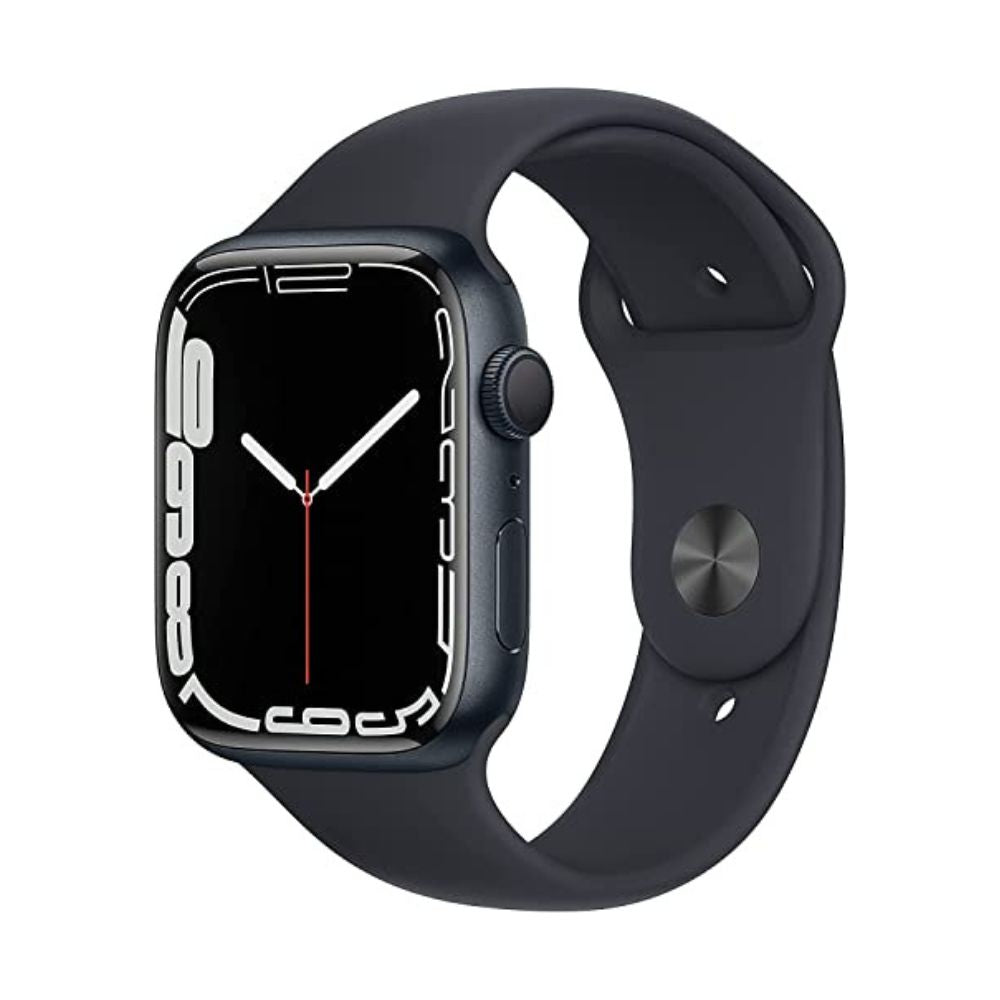 Apple Watch Series 7 (GPS, 45mm) Midnight Aluminum Case with Midnight Sport Band, Regular - MKN53LL/A