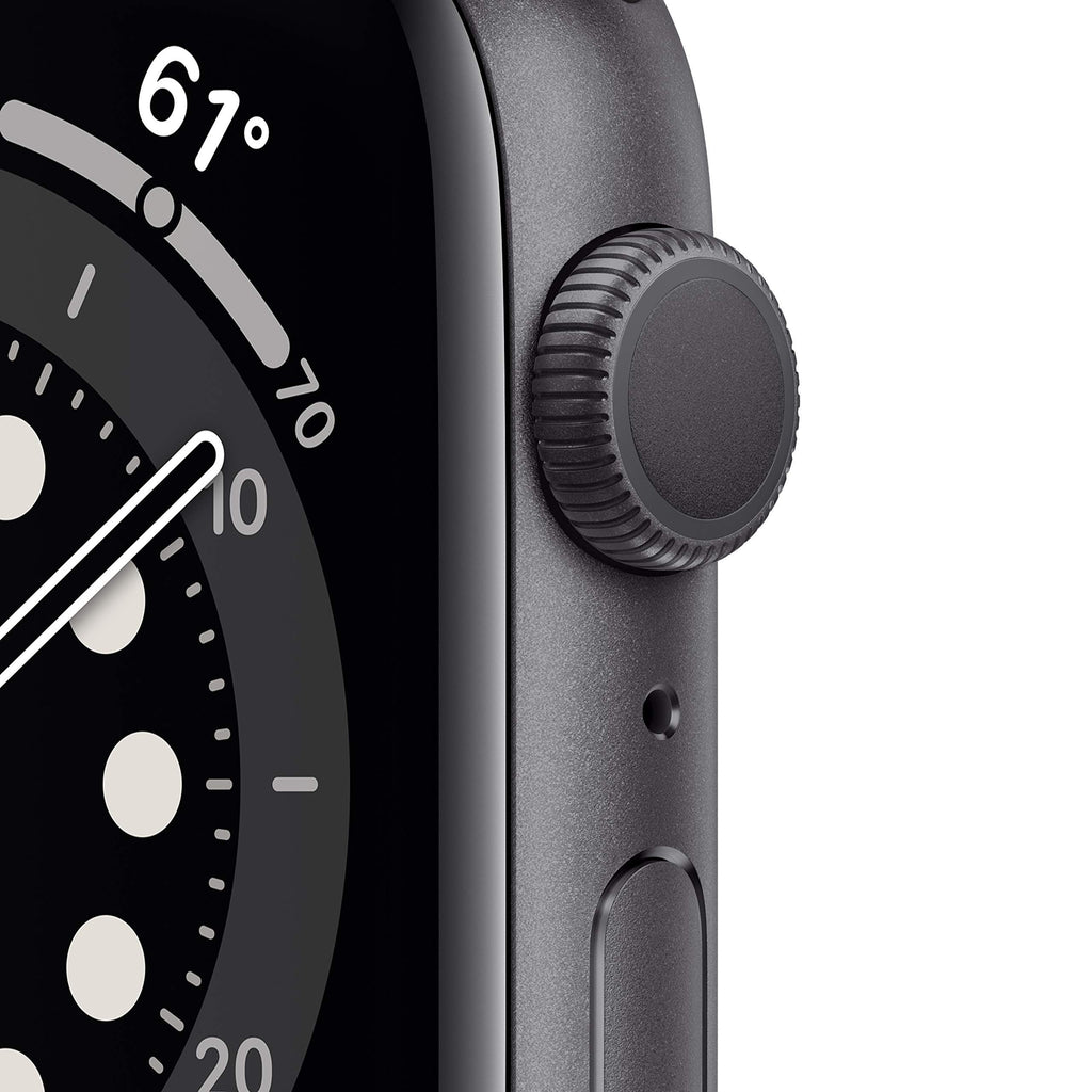 Apple Watch Series 6 GPS 44mm Space Gray Aluminum Case with Black Sport Band - M00H3LL/A