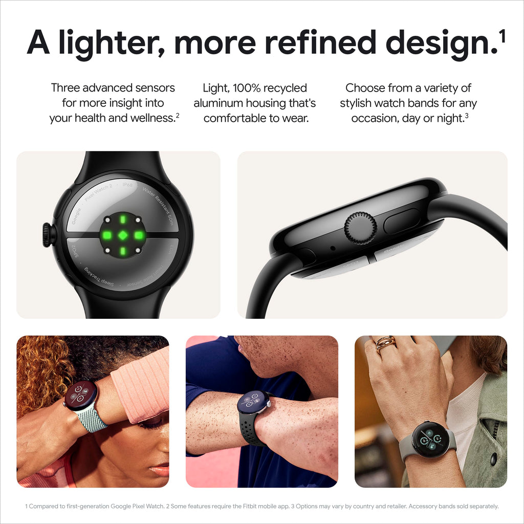 Verizon - Google Pixel Watch 2 41mm Matte Black Aluminum Smartwatch with Obsidian Active Band  - Wi-Fi - GA05013-US