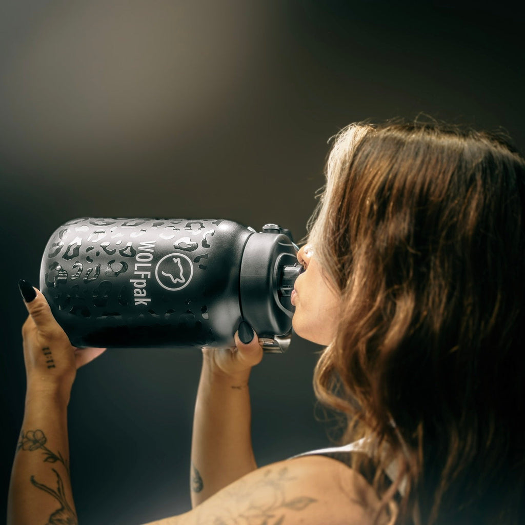 64oz Flask Black Leopard
