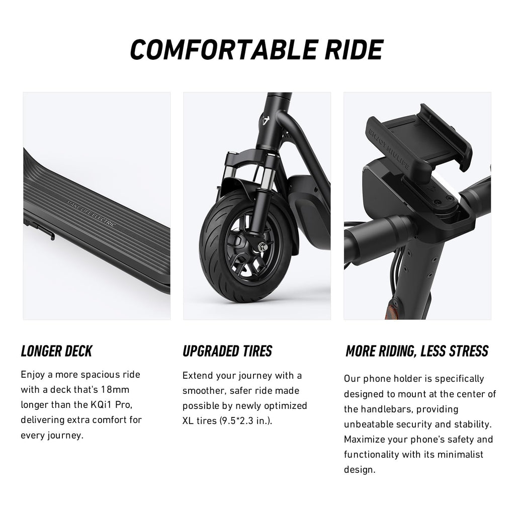 NIU - KQi 100F Foldable Electric Kick Scooter w/ 15.5 mi Max operating Range & 15.5 mph Max Speed - Gray - KCT34GG1A11 - Excellent Condition
