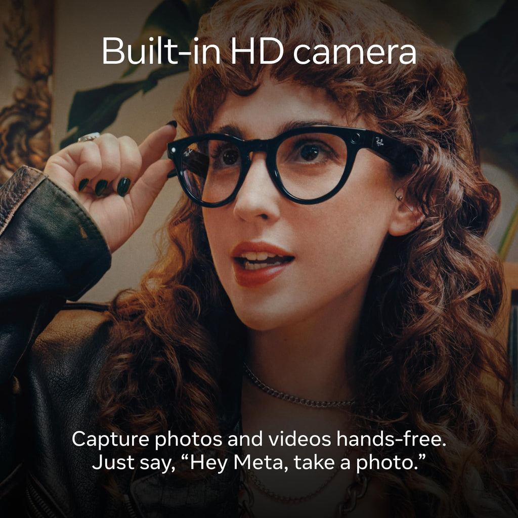 Ray-Ban Meta Skyler Glasses with Meta AI ? Audio, Photo, and Video Compatibility ? Transitions Cerulean Blue Lenses ? Shiny Black ? 601/MF52