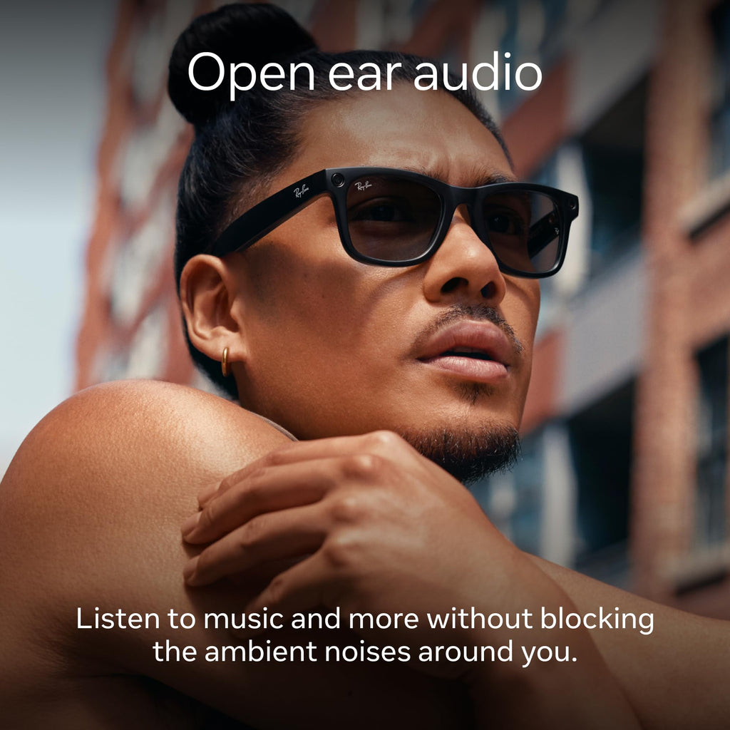 Ray-Ban Meta ? Wayfarer Smart Glasses with Meta AI, Audio, Photo, and Video ? Clear to Green Transitions Lenses ? Matte Black ? 601SM150