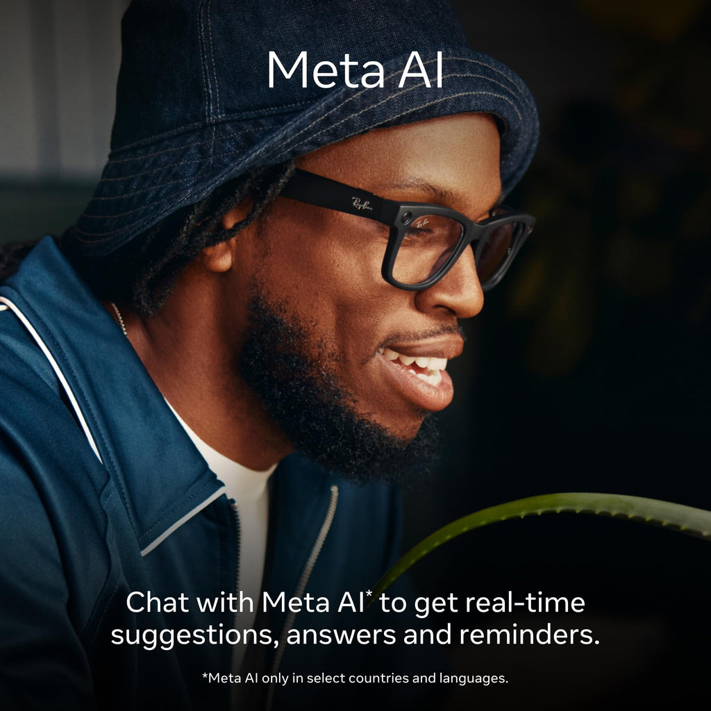 Ray-Ban Meta ? Headliner Smart Glasses with Meta AI, Audio, Photo, and Video ? Clear to Sapphire Transitions Lenses ? Shiny Caramel ? 6706MF50