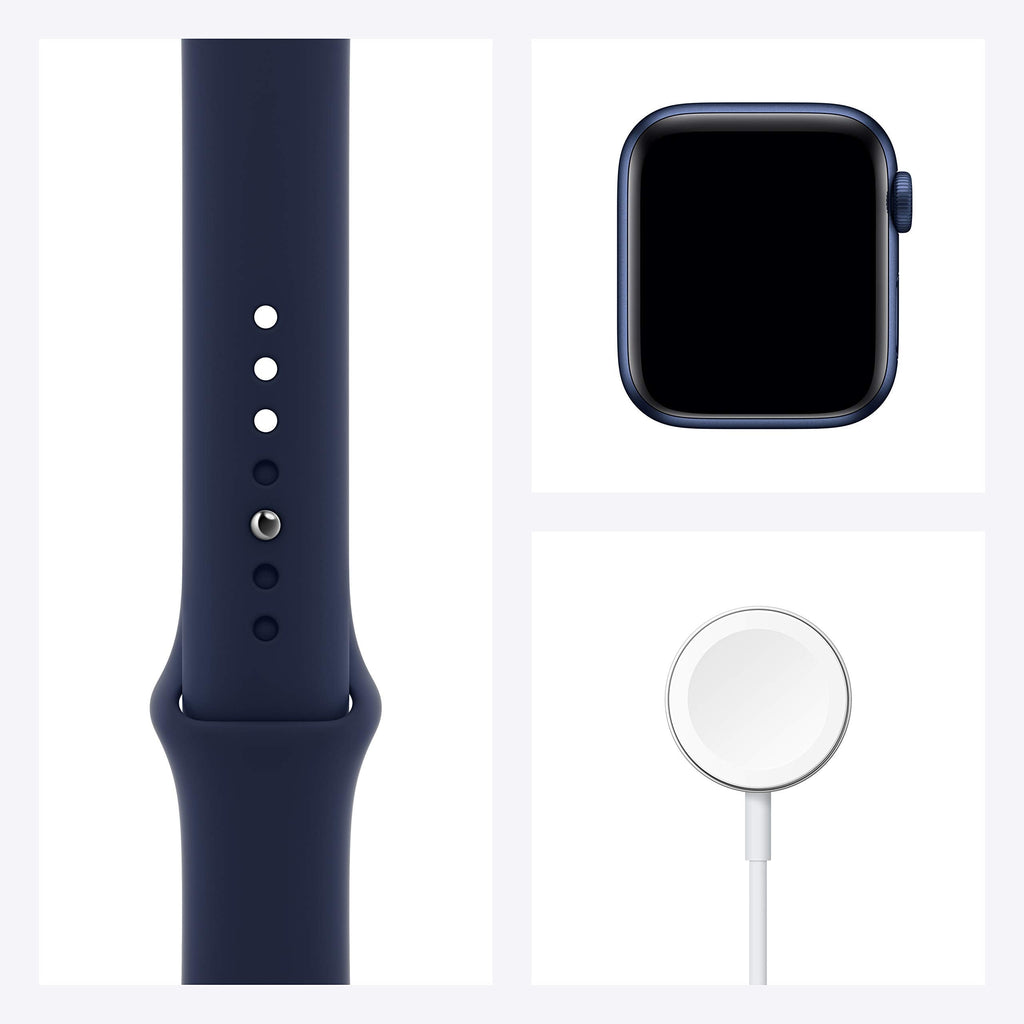 Apple Watch Series 6 (GPS) 40mm Blue Aluminum Case with Deep Navy Sport Band - MG143LL/A