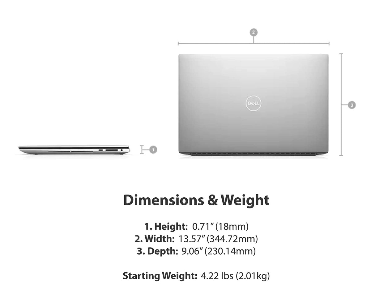 Dell XPS 9510 15.6" UHD+ Laptop - i7-11800H - 32GB RAM - RTX 3050 Ti - 1TB SSD - Platinum Silver
