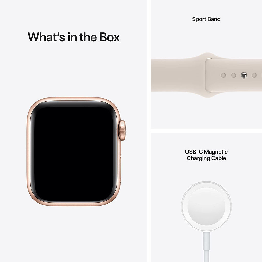 Apple Watch SE (GPS, 40mm) - Gold Aluminum Case with Starlight Sport Band - Regular -MKQ03LL/A