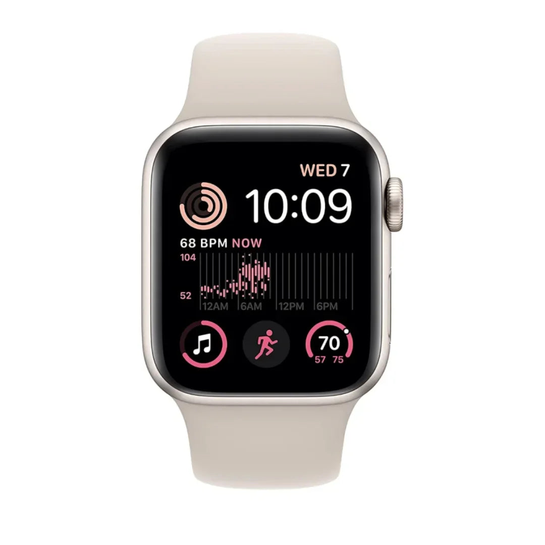 Apple Watch SE (GPS, 40mm) - Gold Aluminum Case with Starlight Sport Band - Regular -MKQ03LL/A