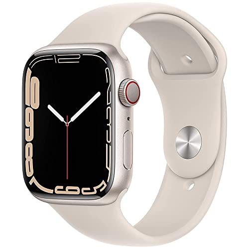 Apple Watch Series 7 (GPS + Cellular, 45 MM) Starlight Aluminum Case with Starlight Sport Band