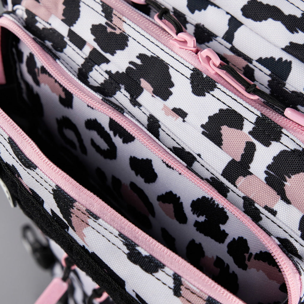 45L Backpack Leopard Pink Zip