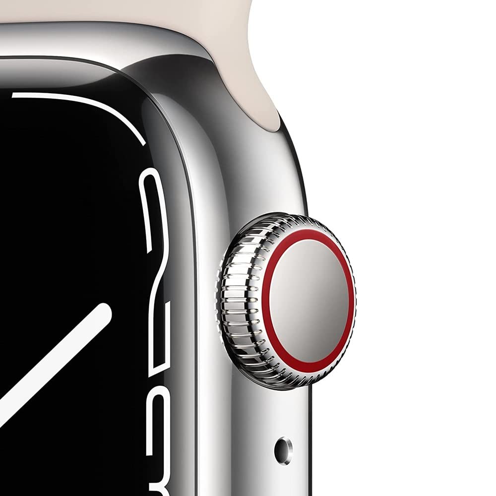 Apple Watch Series 7 (GPS + Cellular, 41mm) Starlight Aluminum Case with Starlight Sport Band - MKH83LL/A