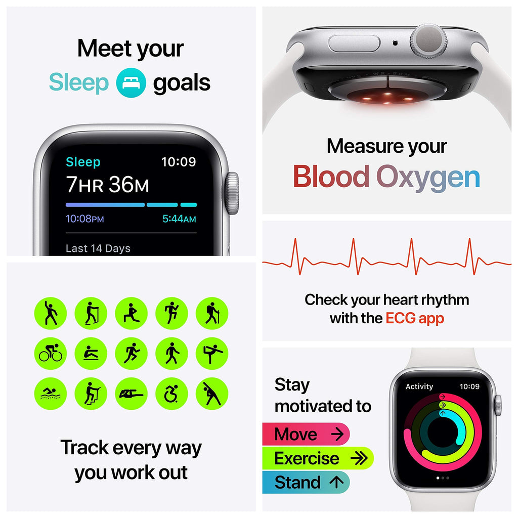 Apple Watch Series 6 (GPS) 40mm Blue Aluminum Case with Deep Navy Sport Band - MG143LL/A