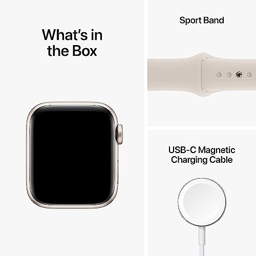 Apple Watch SE 2nd Gen GPS+Cel 44MM Aluminum Case Starlight Sport Band Starlight - MNTX3LL/A