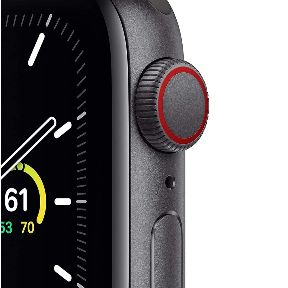 Apple Watch SE 44mm GPS Cellular Space Gray Aluminum Case Black Sport Band - MKRR3LL/A