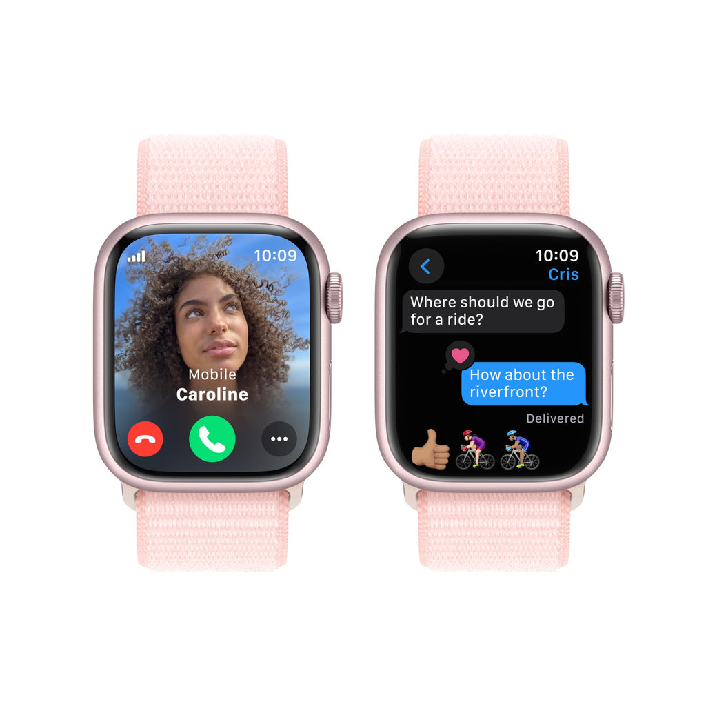 Apple Watch Series 9 GPS Cellular 41mm Smartwatch with Pink Aluminum Case, Sport Loop - MRJ13LL/A