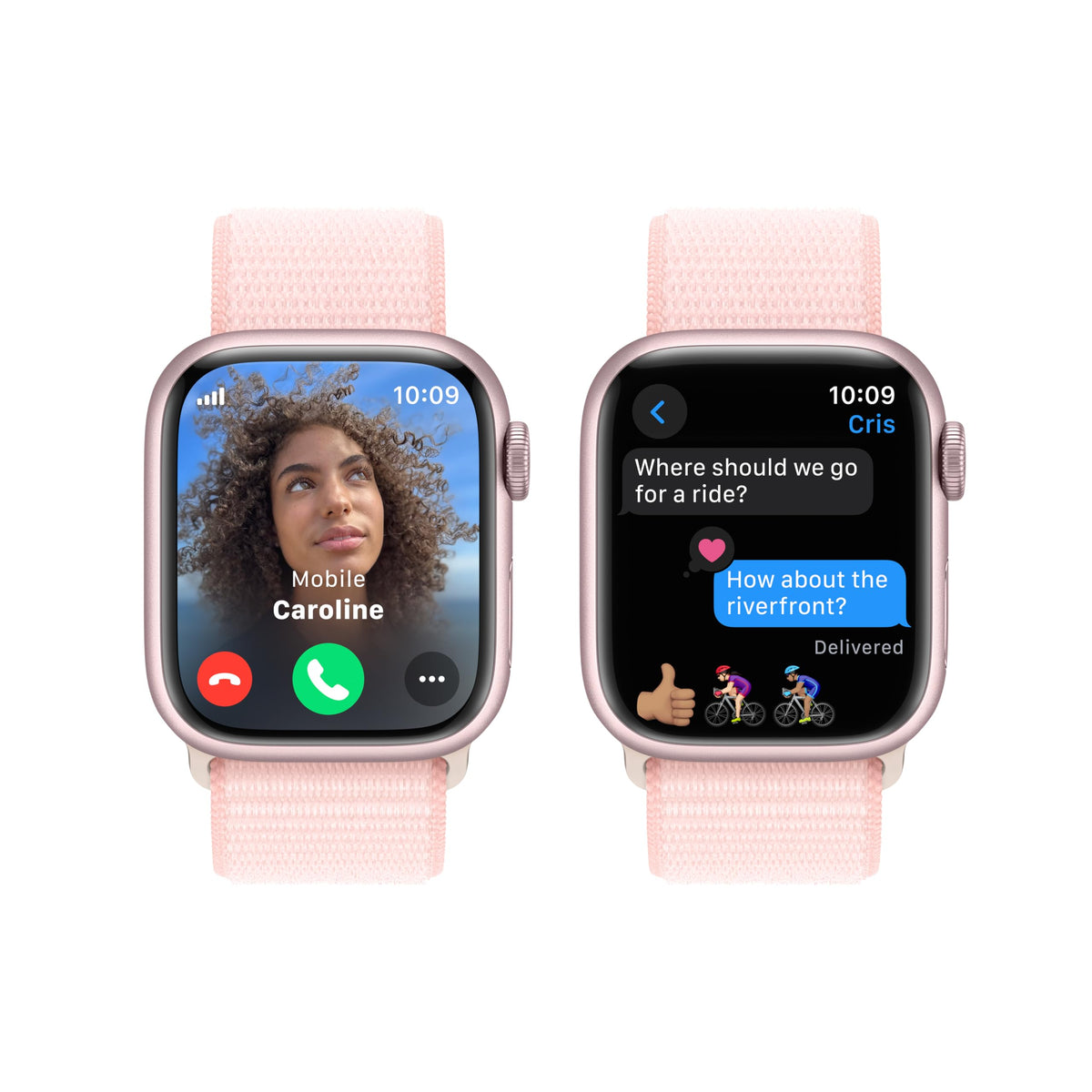 Apple Watch Series 9 GPS Cellular 41mm Smartwatch with Pink Aluminum Case, Sport Loop - MRJ13LL/A
