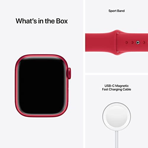 Apple Watch Series 7 (GPS) 41mm RED Aluminum Case/RED Sport band - MKHD3LL/A