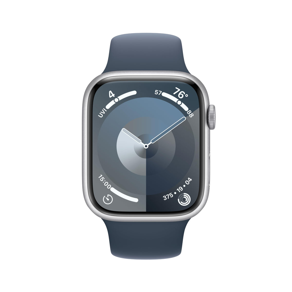 Apple Watch Series 9 (GPS) 45mm Aluminum Case with Winter Blue Sport Loop - Adj -Silver - MR9F3LL/A