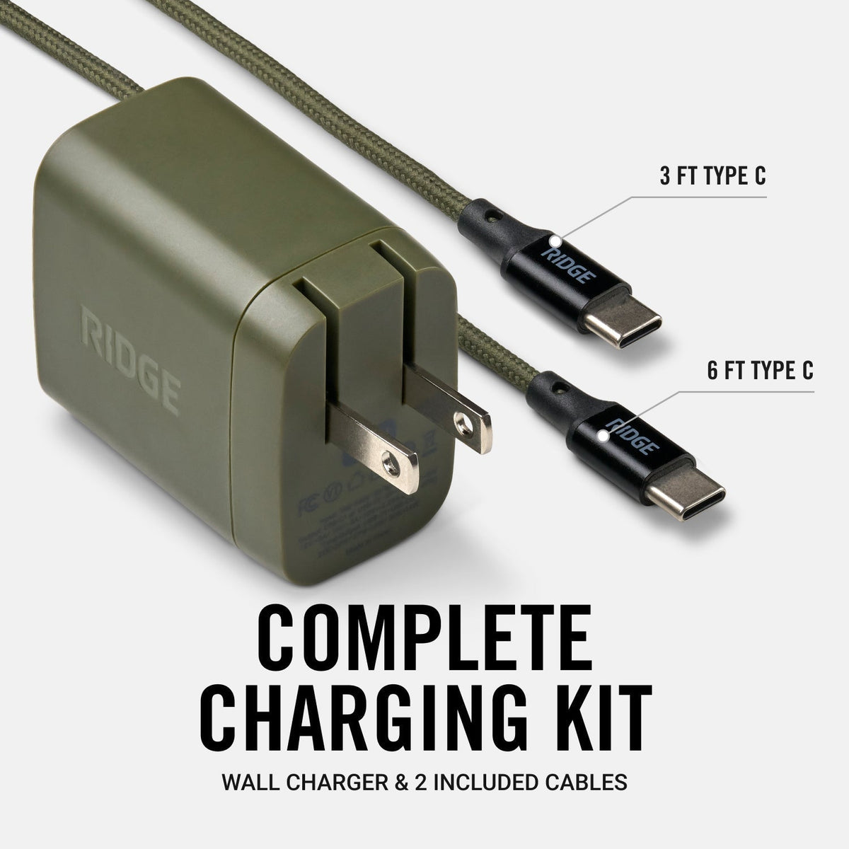 Everyday Charging Kit - Power Adapter + iPhone 17 Pro Max - Matte Olive