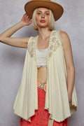 POL Pearls Sleeveless Cardigan