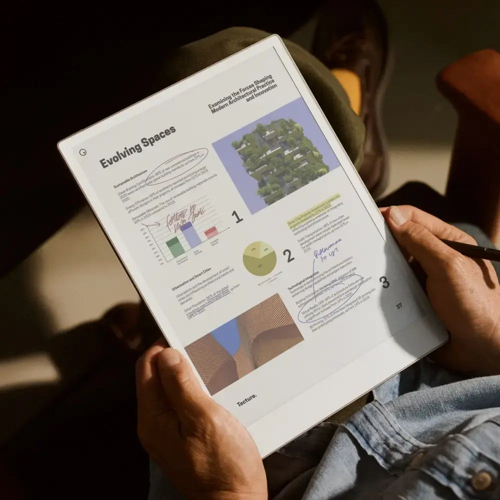 reMarkable Paper Pro - 11.8" Paper Tablet w/ Marker Plus and Book Folio in Mosaic Weave - Basalt - RM83C-1001NW