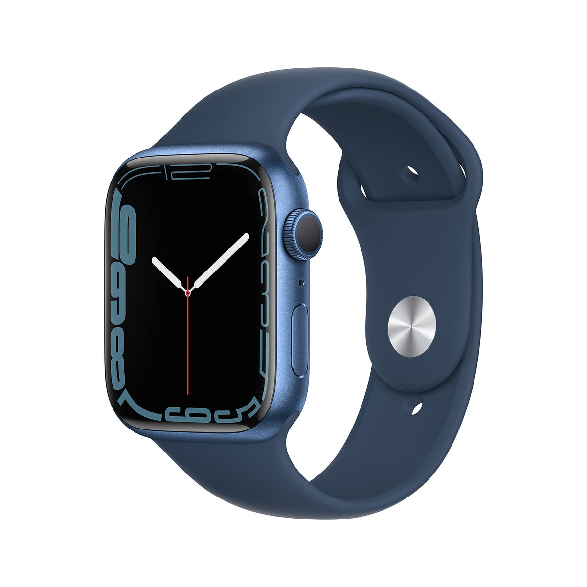 Apple Watch Series 7 (GPS, 45mm) Blue Aluminum Case with Abyss Blue Sport Band - MKN83LL/A