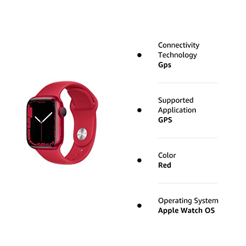 Apple Watch Series 7 (GPS) 41mm RED Aluminum Case/RED Sport band - MKHD3LL/A