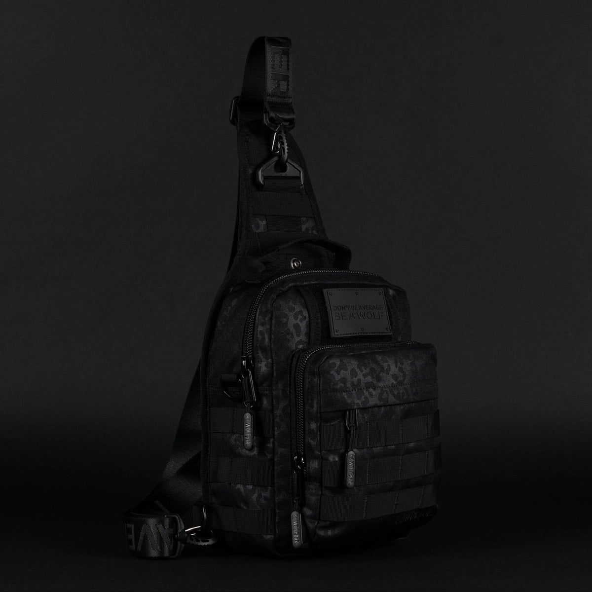 9L Tactical Sling Bag Black Leopard
