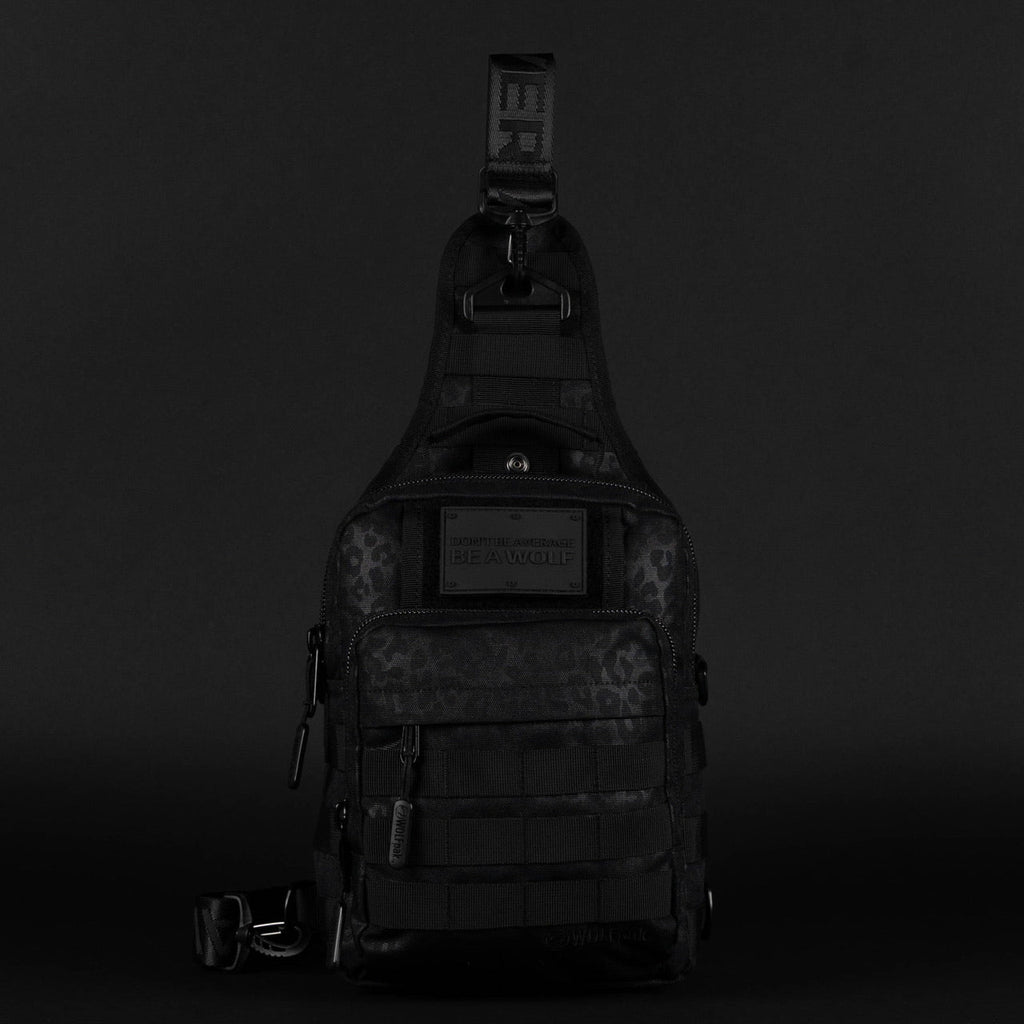 9L Tactical Sling Bag Black Leopard