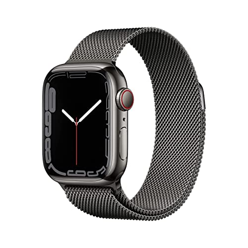 Apple Watch Series 7 41MM GPS+CEL Graphite Stainless Steel W/ Graph Mil Loop - MKHK3LL/A