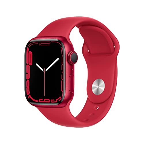 Apple Watch Series 7 (GPS) 41mm RED Aluminum Case/RED Sport band - MKHD3LL/A