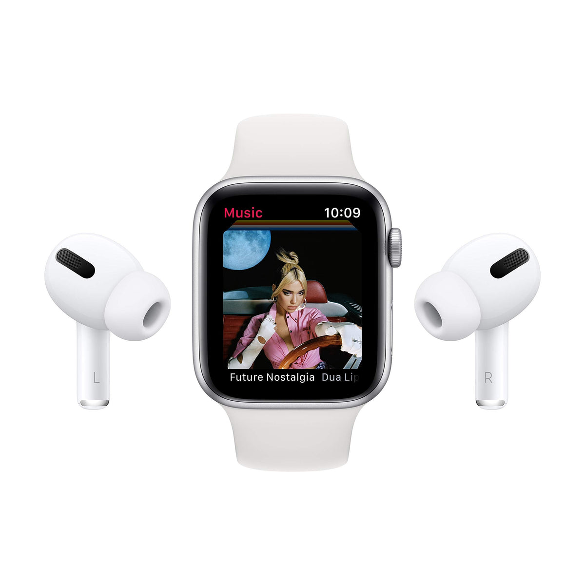 Apple Watch SE (GPS + Cellular) 44mm Silver Aluminum Case with White Sport Band - Silver - (2020) - MYEM2LL/A