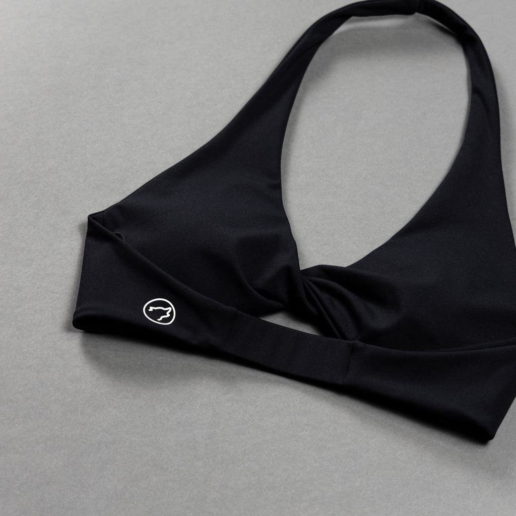 Alpha Black Halter Twist Bra (SALE)